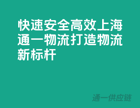快速、安全、高效，上海通一物流打造物流新标杆
