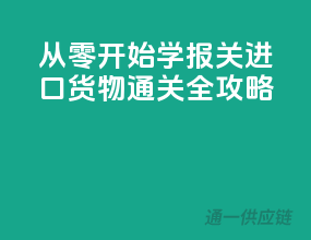 从零开始学报关：进口货物通关全攻略