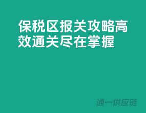 保税区报关攻略：高效通关，尽在掌握