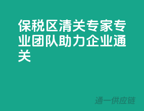 保税区清关专家，专业团队助力企业通关