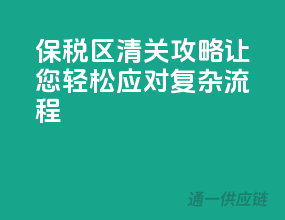 保税区清关攻略，让您轻松应对复杂流程