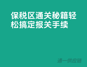 保税区通关秘籍：轻松搞定报关手续