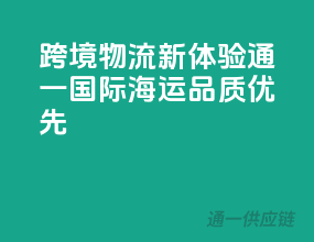 跨境物流新体验，通一国际海运，品质优先！