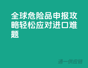 全球危险品申报攻略，轻松应对进口难题