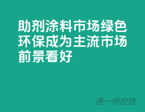 助剂涂料市场：绿色环保成为主流，市场前景看好