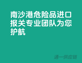 南沙港危险品进口，报关专业团队为您护航