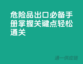 危险品出口必备手册：掌握关键点，轻松通关