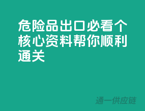危险品出口必看：10个核心资料帮你顺利通关