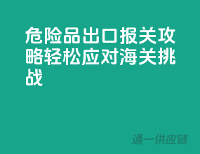 危险品出口报关攻略，轻松应对海关挑战