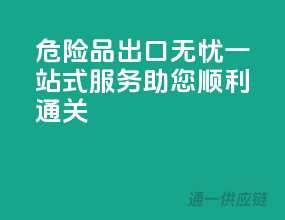 危险品出口无忧，一站式服务助您顺利通关
