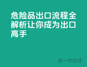 危险品出口流程全解析：让你成为出口高手
