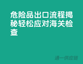 危险品出口流程揭秘，轻松应对海关检查