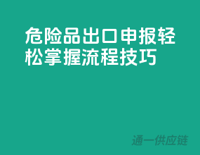 危险品出口申报，轻松掌握流程技巧