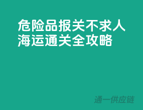 危险品报关不求人，海运通关全攻略