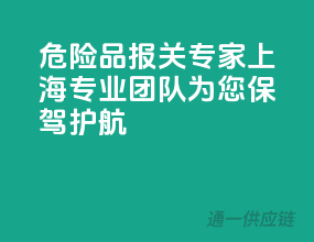 危险品报关专家！上海专业团队为您保驾护航