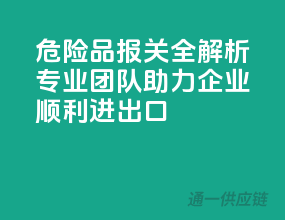 危险品报关全解析，专业团队助力企业顺利进出口