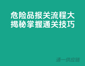 危险品报关流程大揭秘，掌握通关技巧