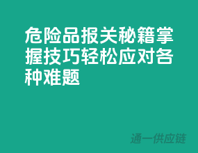 危险品报关秘籍，掌握技巧，轻松应对各种难题