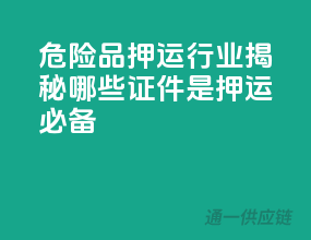 危险品押运行业揭秘：哪些证件是押运必备？