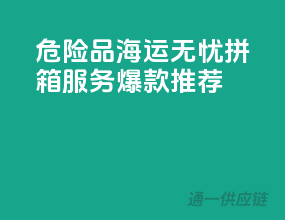 危险品海运无忧：拼箱服务爆款推荐