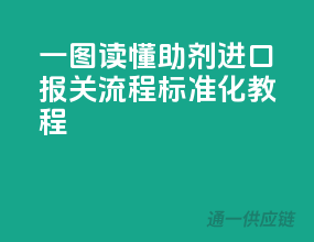 一图读懂！助剂进口报关流程标准化教程