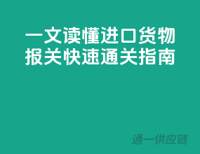 一文读懂进口货物报关：快速通关指南