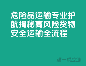 危险品运输，专业护航，揭秘高风险货物安全运输全流程！