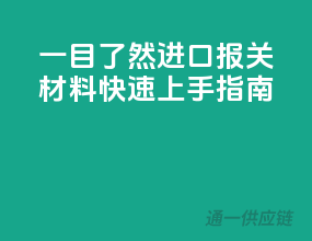 一目了然，进口报关材料快速上手指南