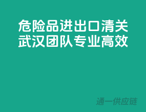 危险品进出口清关，武汉团队专业高效