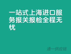 一站式上海进口服务，报关报检全程无忧！
