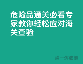 危险品通关必看，专家教你轻松应对海关查验