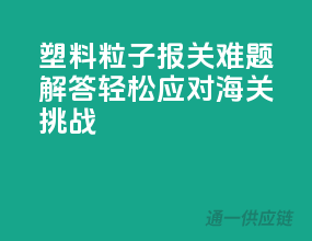 塑料粒子报关难题解答，轻松应对海关挑战
