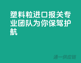 塑料粒进口报关，专业团队为你保驾护航！