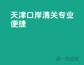 天津口岸清关，专业便捷