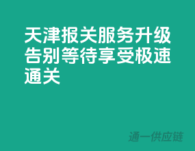 天津报关服务升级，告别等待，享受极速通关