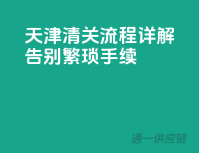 天津清关流程详解，告别繁琐手续