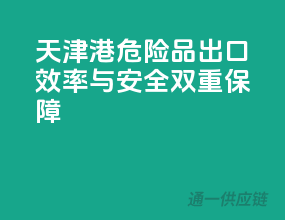 天津港，危险品出口，效率与安全双重保障
