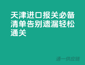 天津进口报关必备清单，告别遗漏，轻松通关