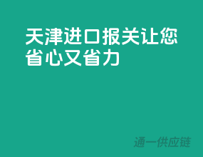 天津进口报关，让您省心又省力