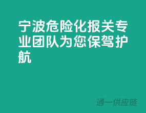 宁波危险化报关，专业团队为您保驾护航