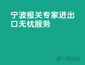 宁波报关专家，进出口无忧服务