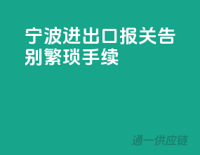 宁波进出口报关，告别繁琐手续