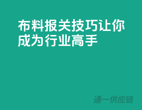 布料报关技巧，让你成为行业高手！