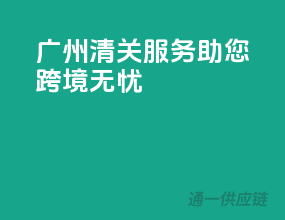广州清关服务，助您跨境无忧