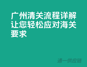 广州清关流程详解，让您轻松应对海关要求