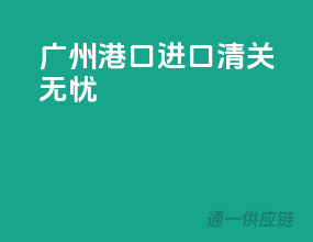 广州港口，进口清关无忧