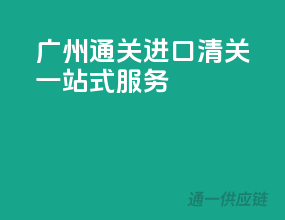 广州通关，进口清关一站式服务