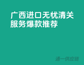 广西进口无忧，清关服务爆款推荐