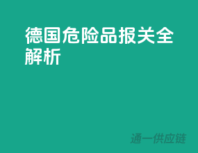 德国危险品报关全解析