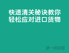 快速清关秘诀！教你轻松应对进口货物